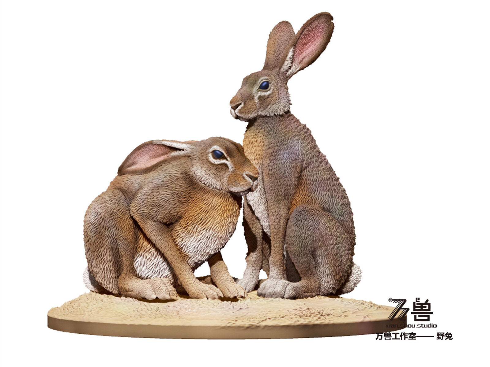 WANSHOU Hunting Leopard Scene Statue