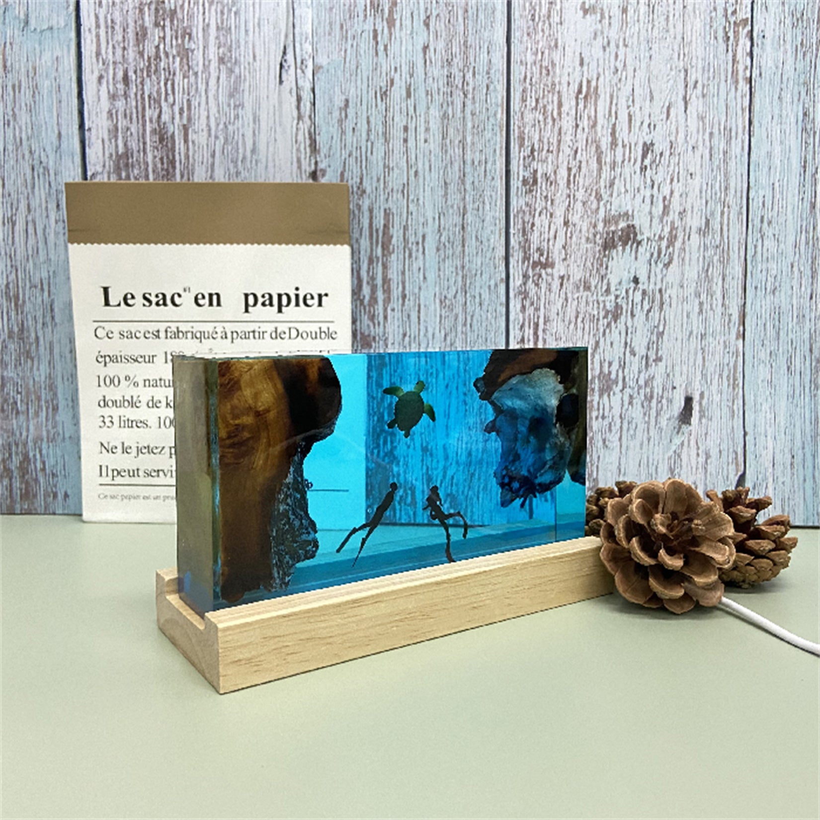 Marine Diver  Sea Turtle Nightlight Decor