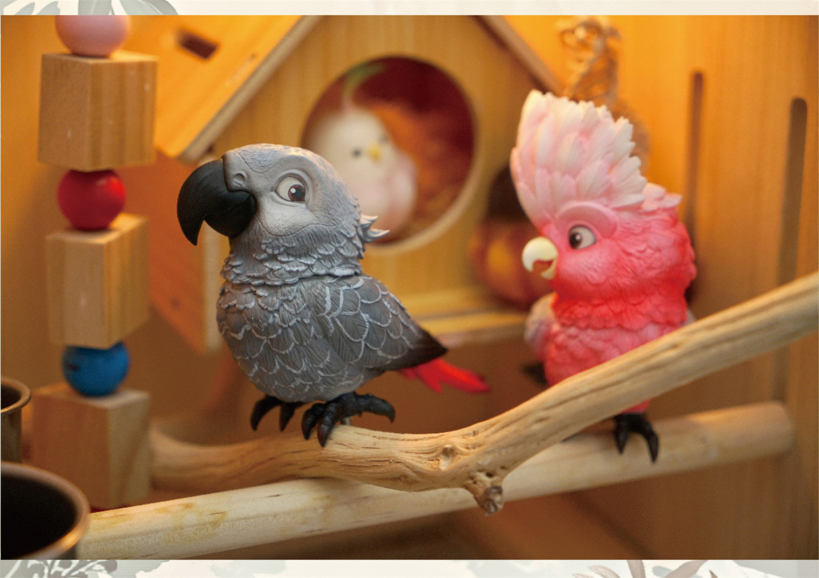 Psittacus Erithacus & Eolophus Roseicapilla Parrot Model