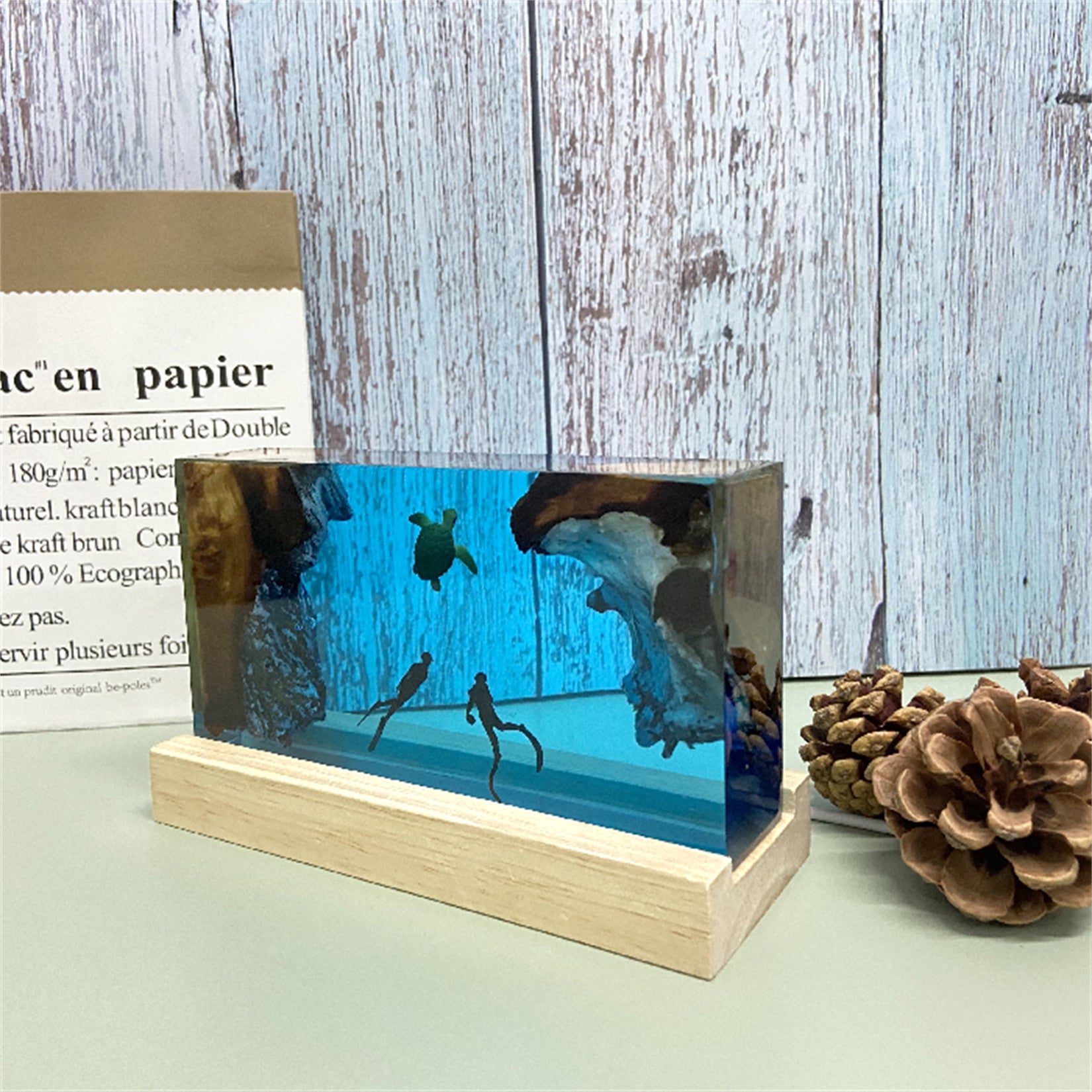 Marine Diver  Sea Turtle Nightlight Decor