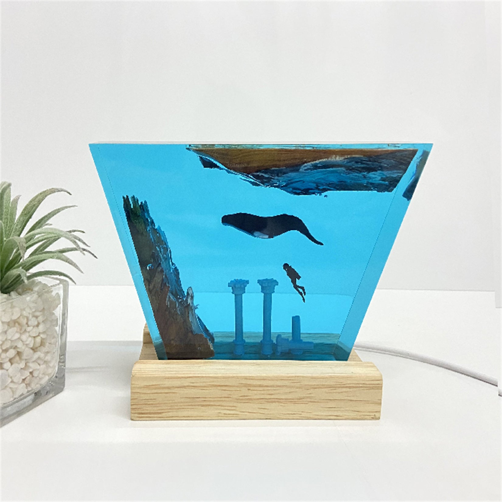 Humpback Whale Diver Night Light