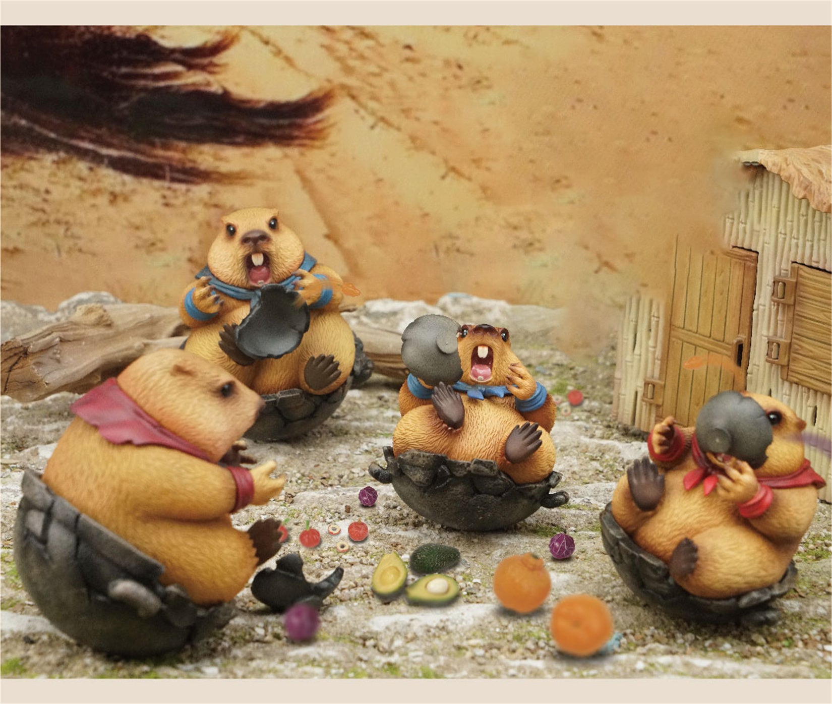 Marmots Model Resin Figure