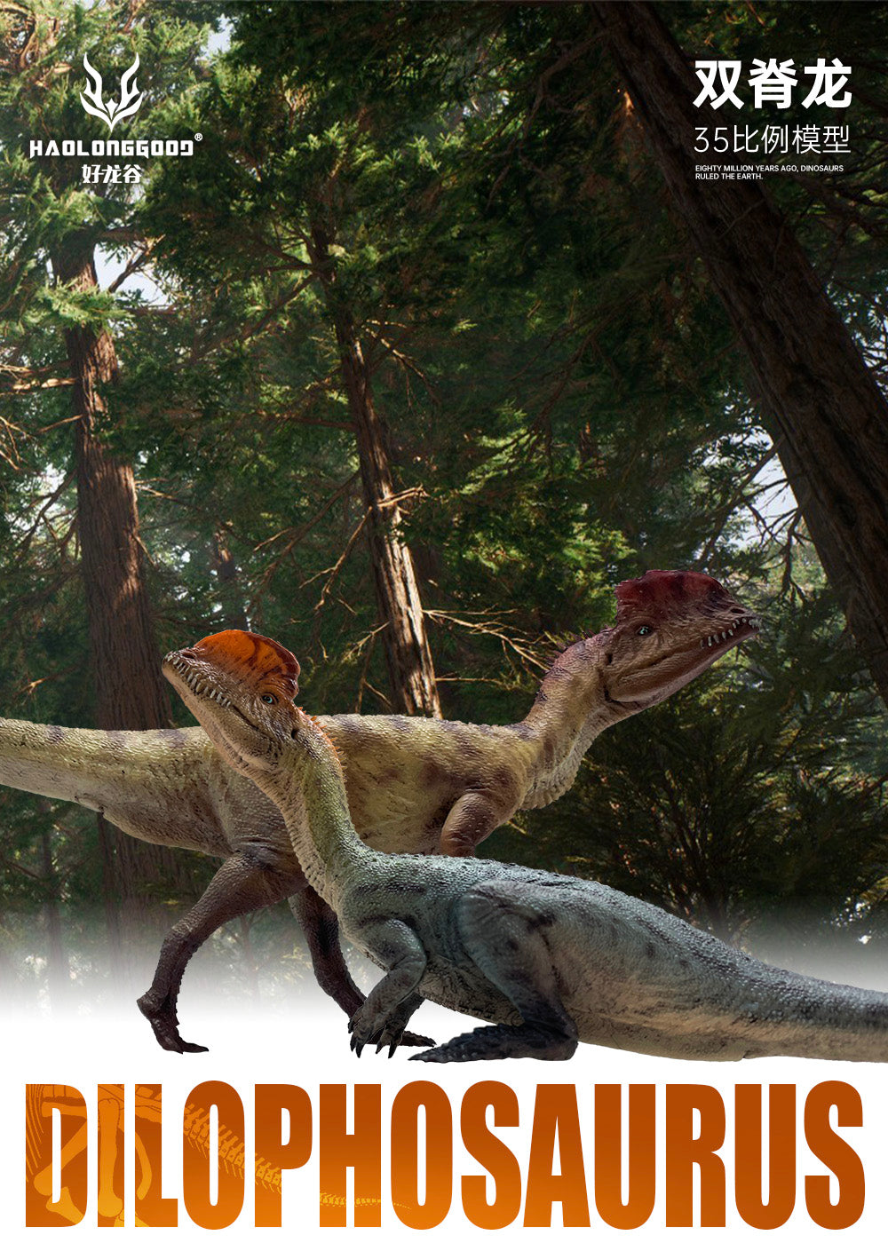 HAOLONGGOOD 1:35 Scale Dilophosaurus Pair Model