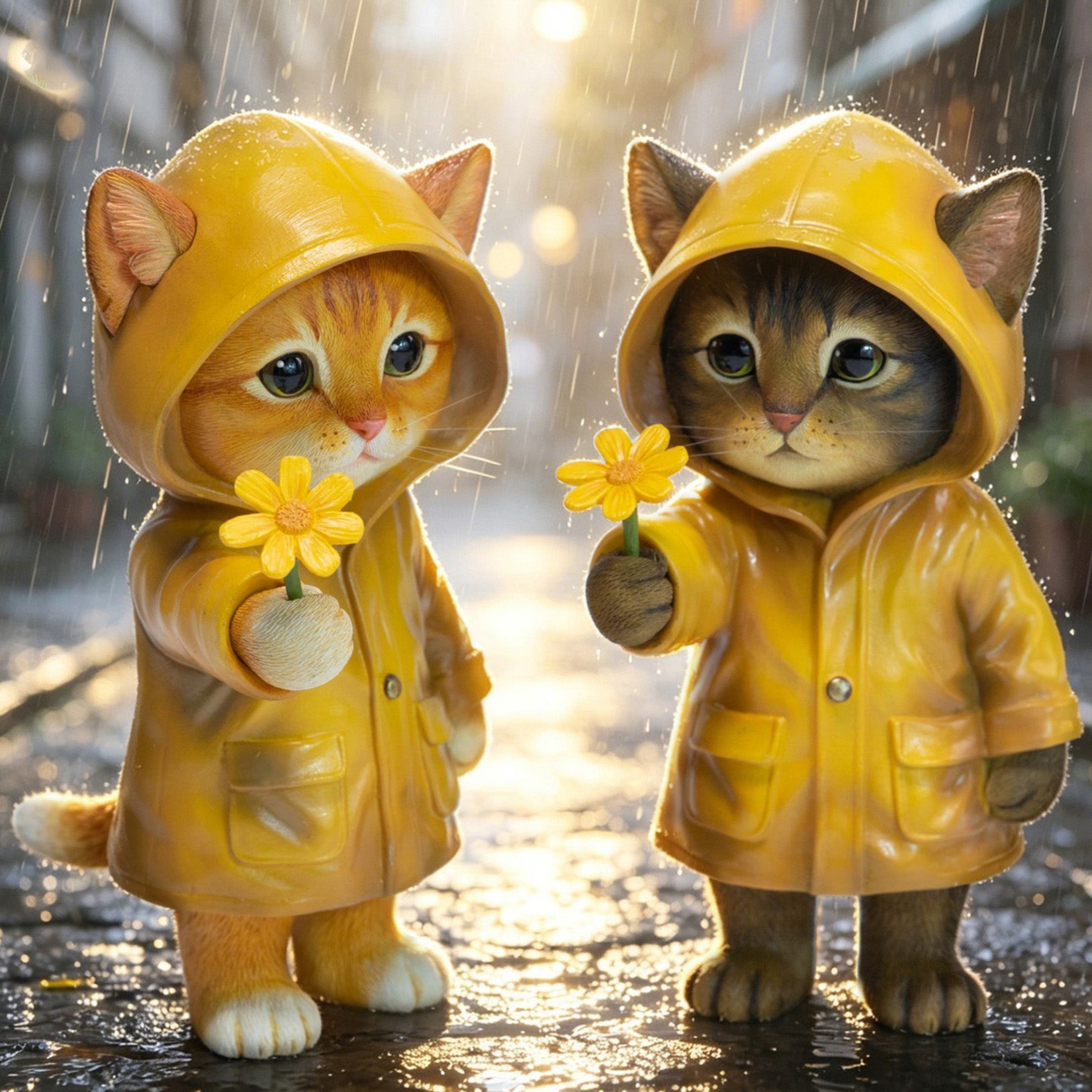 JXK Studio Little Cat Beneath the Rain Model