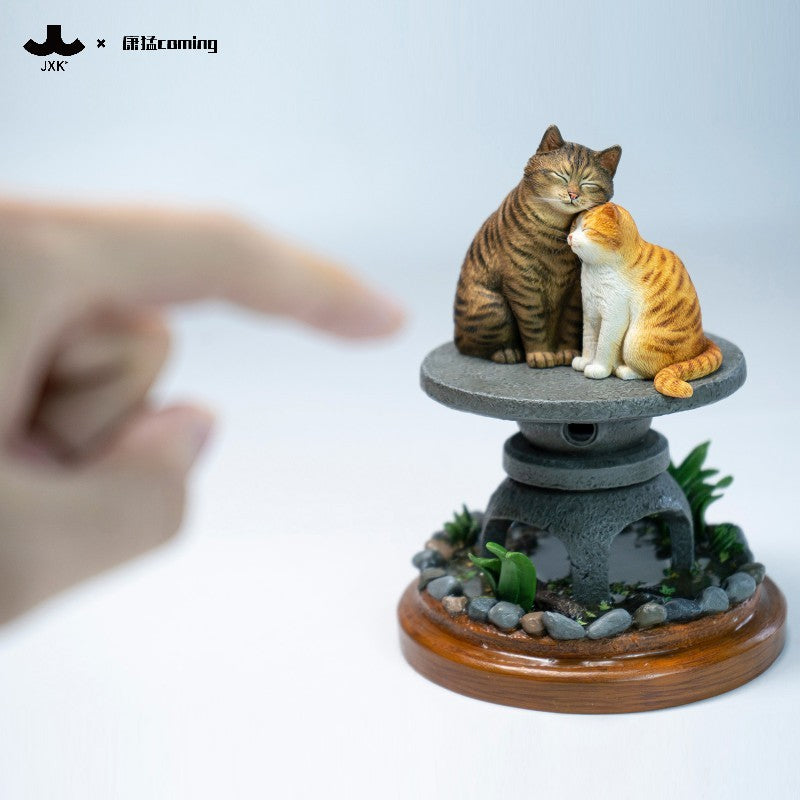 JXK Cats Resting Among Stones Model