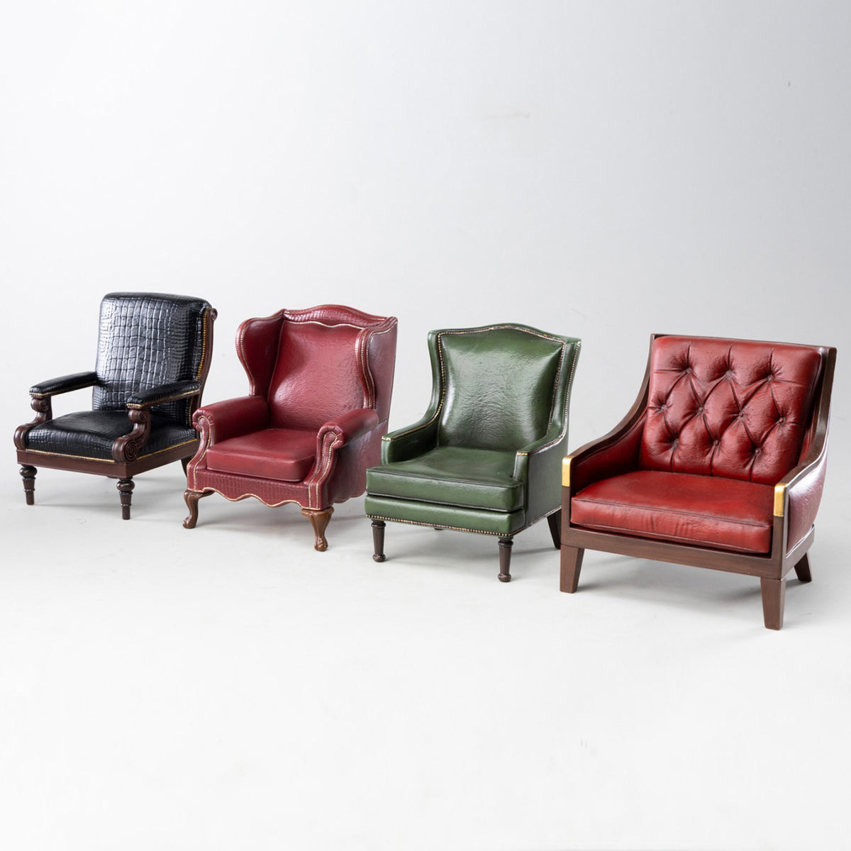MMMTOYS Studio 1:12 Scale Burgundy Manor Armchair Model