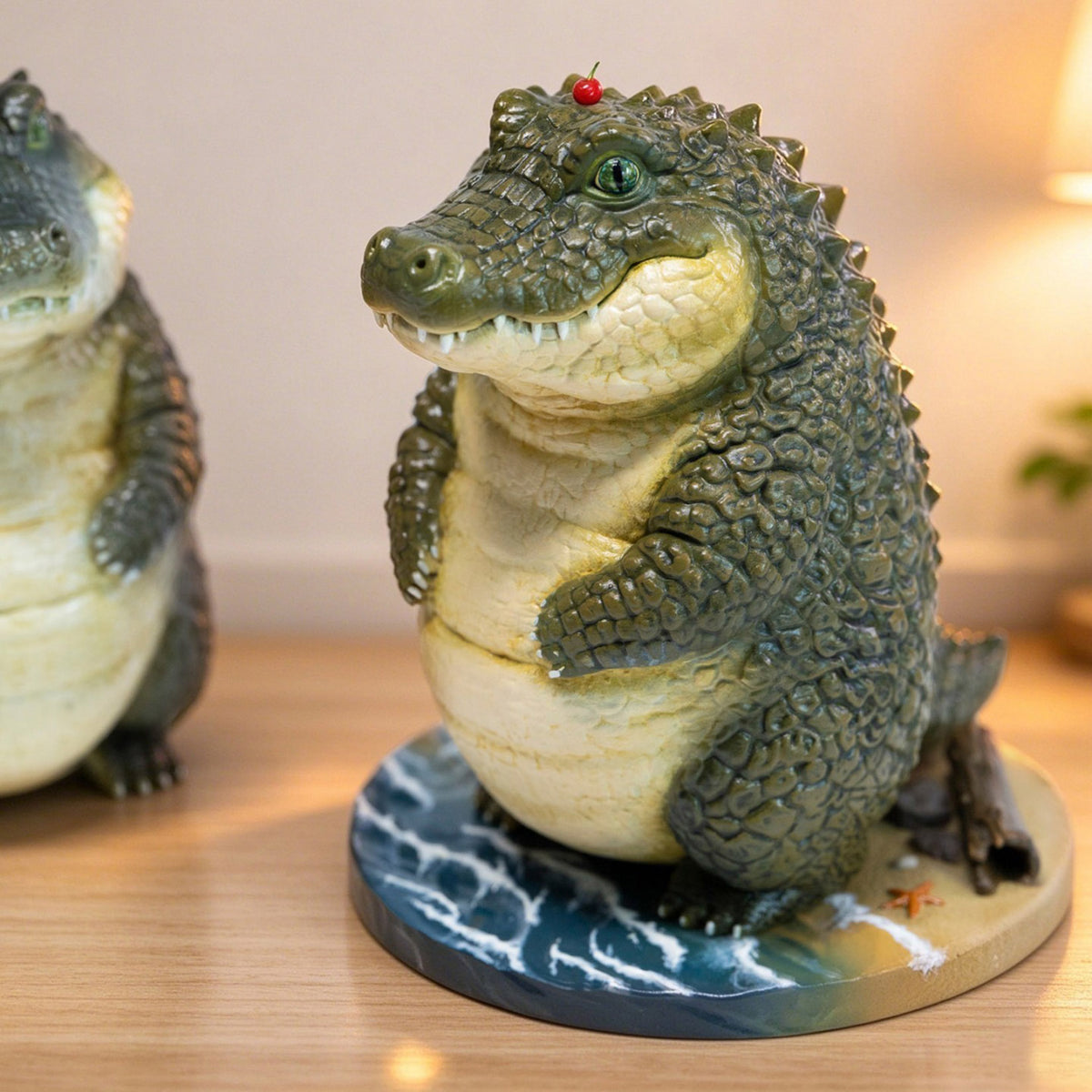 JXK Realistic Swamp Crocodile Resin Reptile Animal Statue