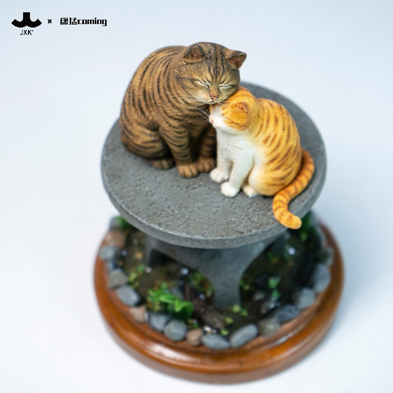 JXK Cats Resting Among Stones Model
