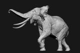 De CLAY Studio African Elephant battling bulls Statue