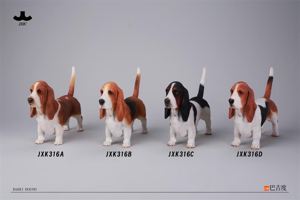 JXK Basset Hound Dog Model Animal Figure
