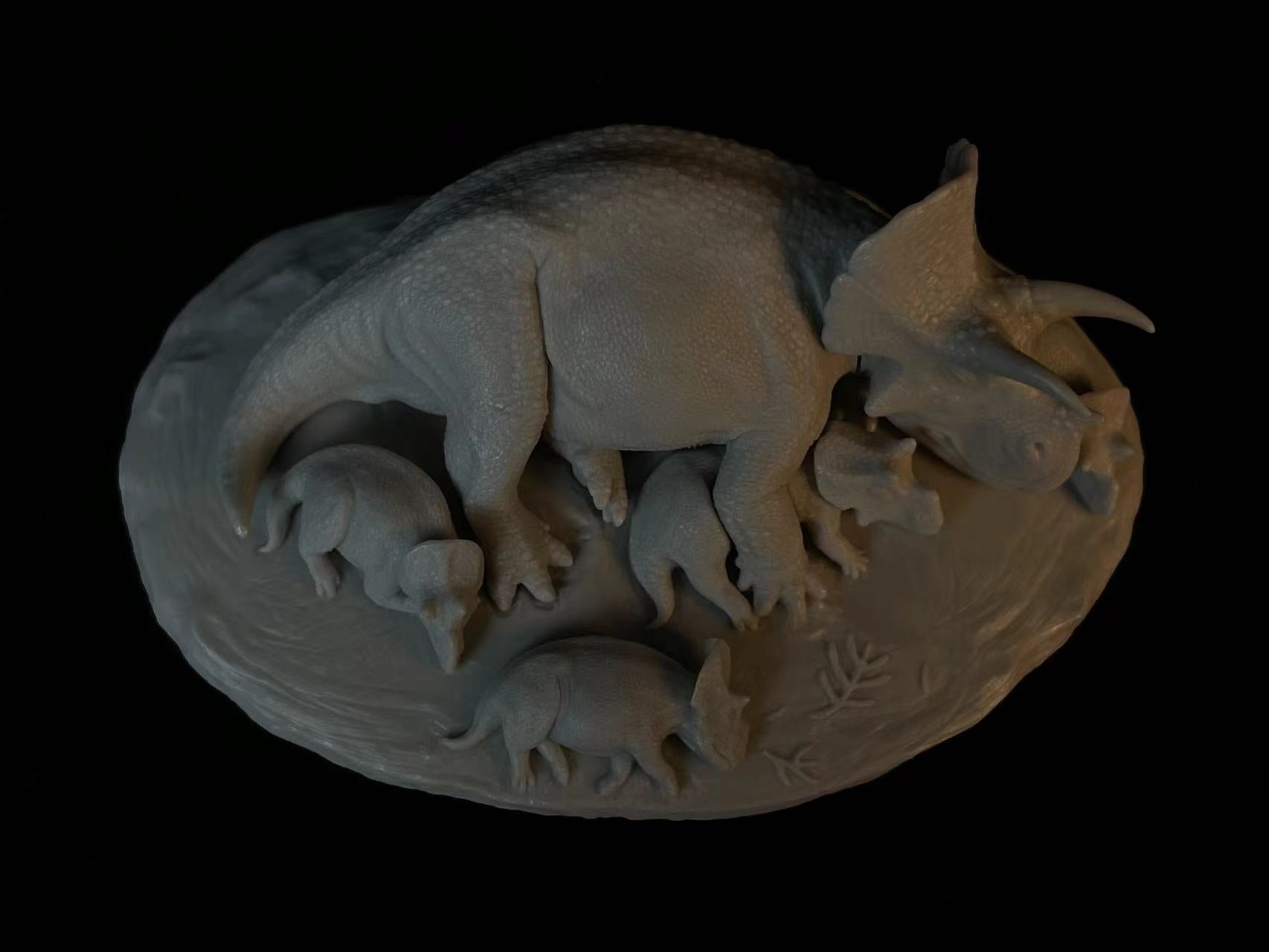 Sensen 1:20 Scale Set C3 Troodon Avaceratops Scene Statue