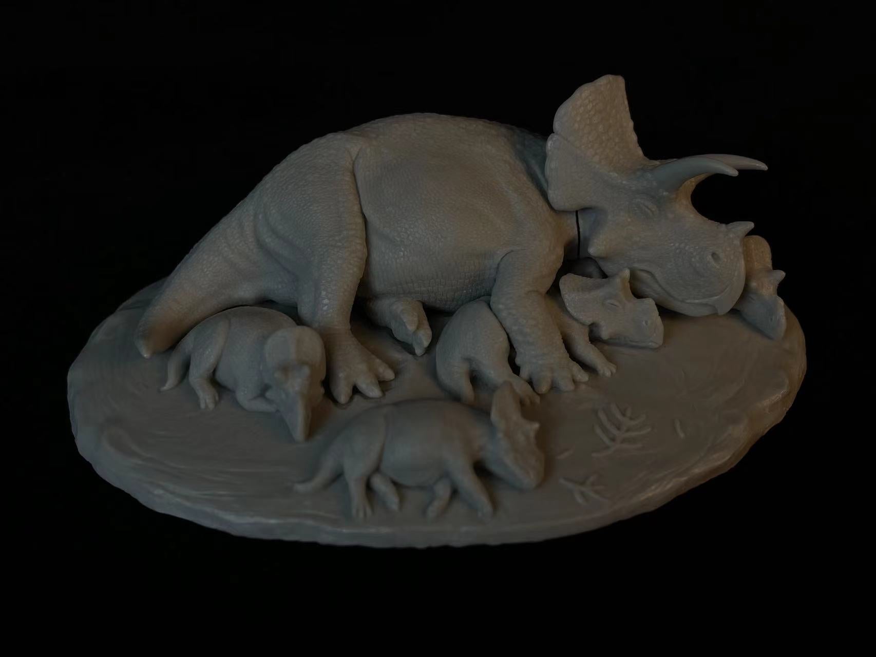 Sensen 1:20 Scale Set C3 Troodon Avaceratops Scene Statue