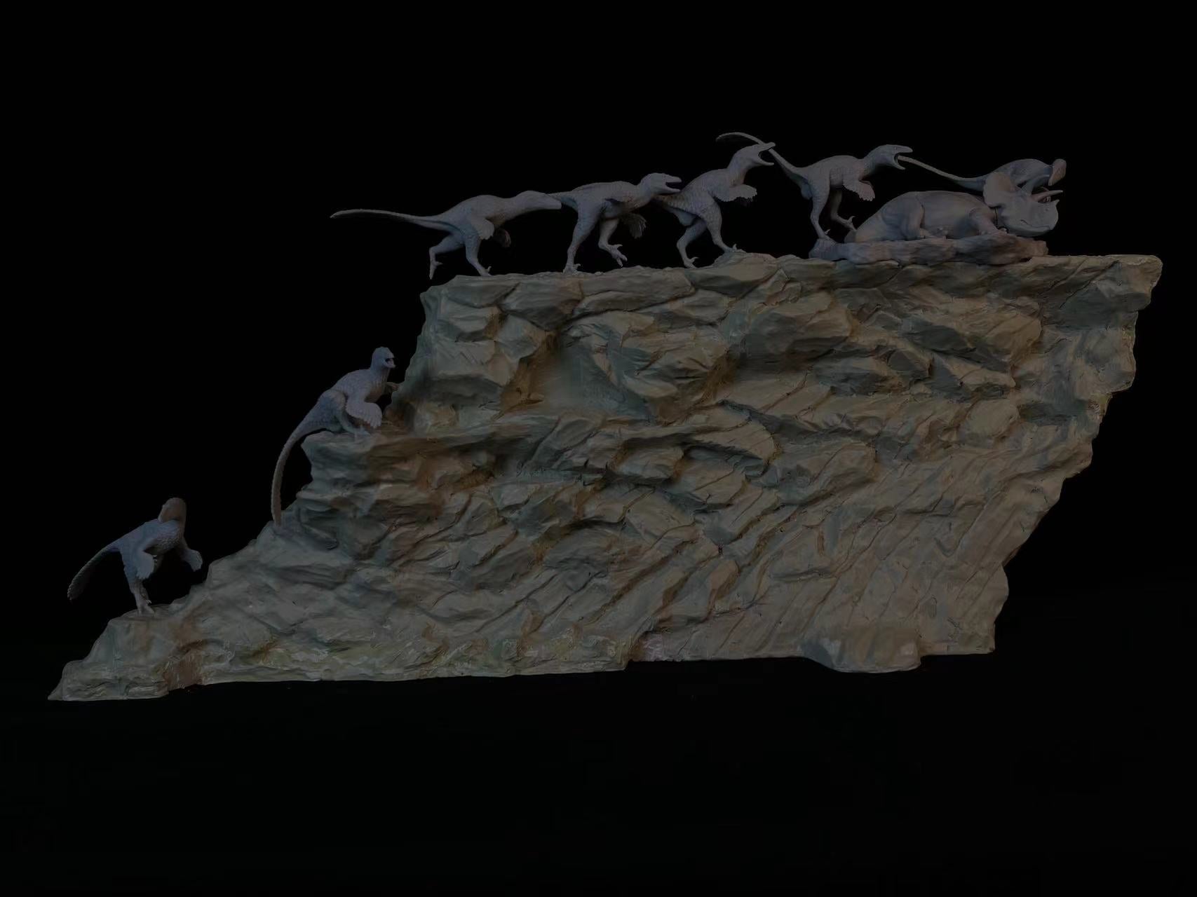 Sensen 1:20 Scale Set C3 Troodon Avaceratops Scene Statue