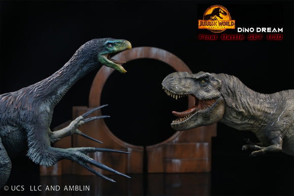 DINO DREAM 1:30 Scale Therizinosaurus VS Tyrannosaurus Rex Dark Version Figure