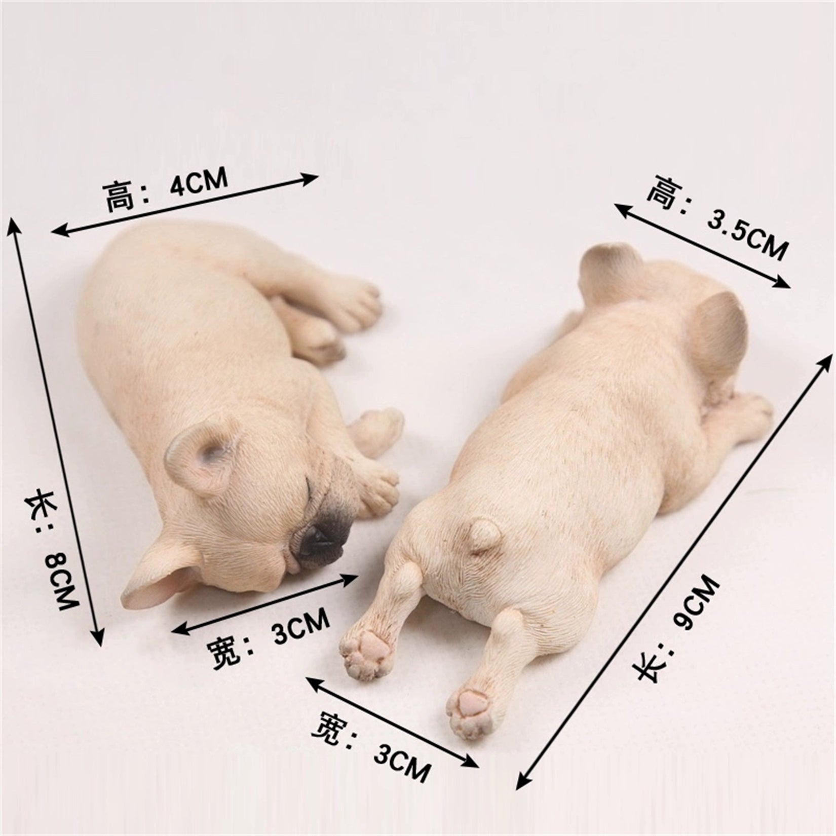 JXK 2pcs/Set French Bulldog Model