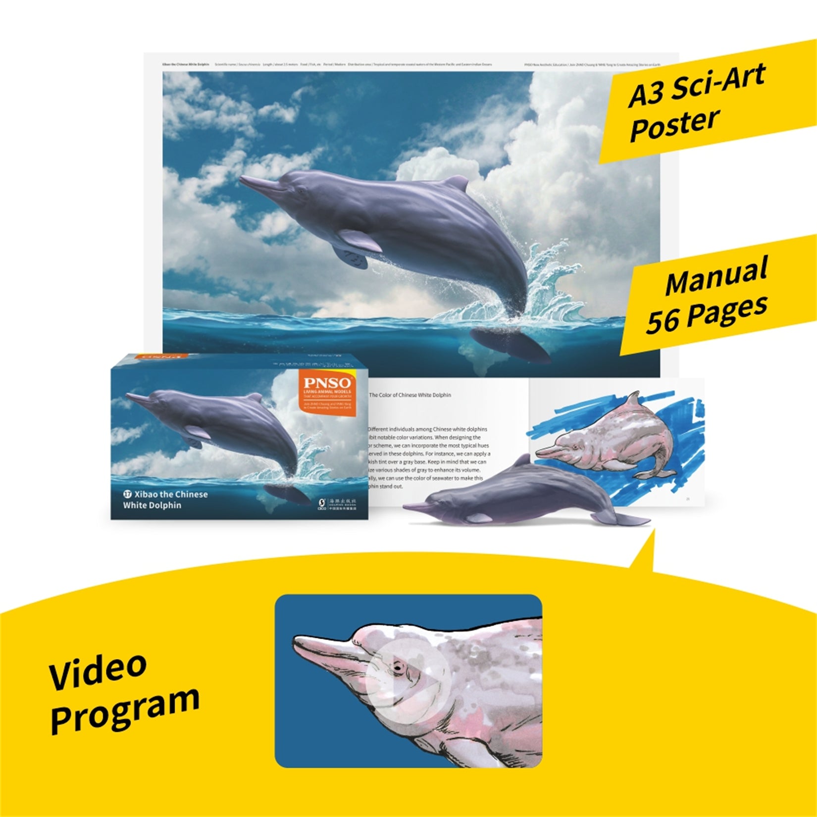 PNSO Living Animal 17 Xibao The Chinese White Dolphin Model