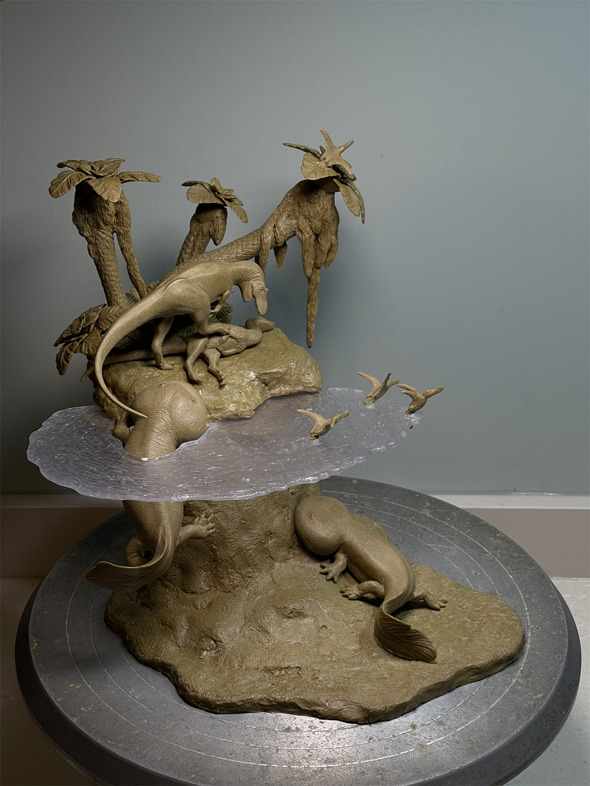 Sensen 1:20 Scale Polar Allosaur Leaellynasaura Koolasuchus Scene Model