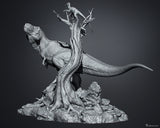 Vlad Konstantinov Tyrannosaurus Acheroraptor Scene Statue