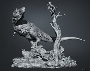 Vlad Konstantinov Tyrannosaurus Acheroraptor Scene Statue