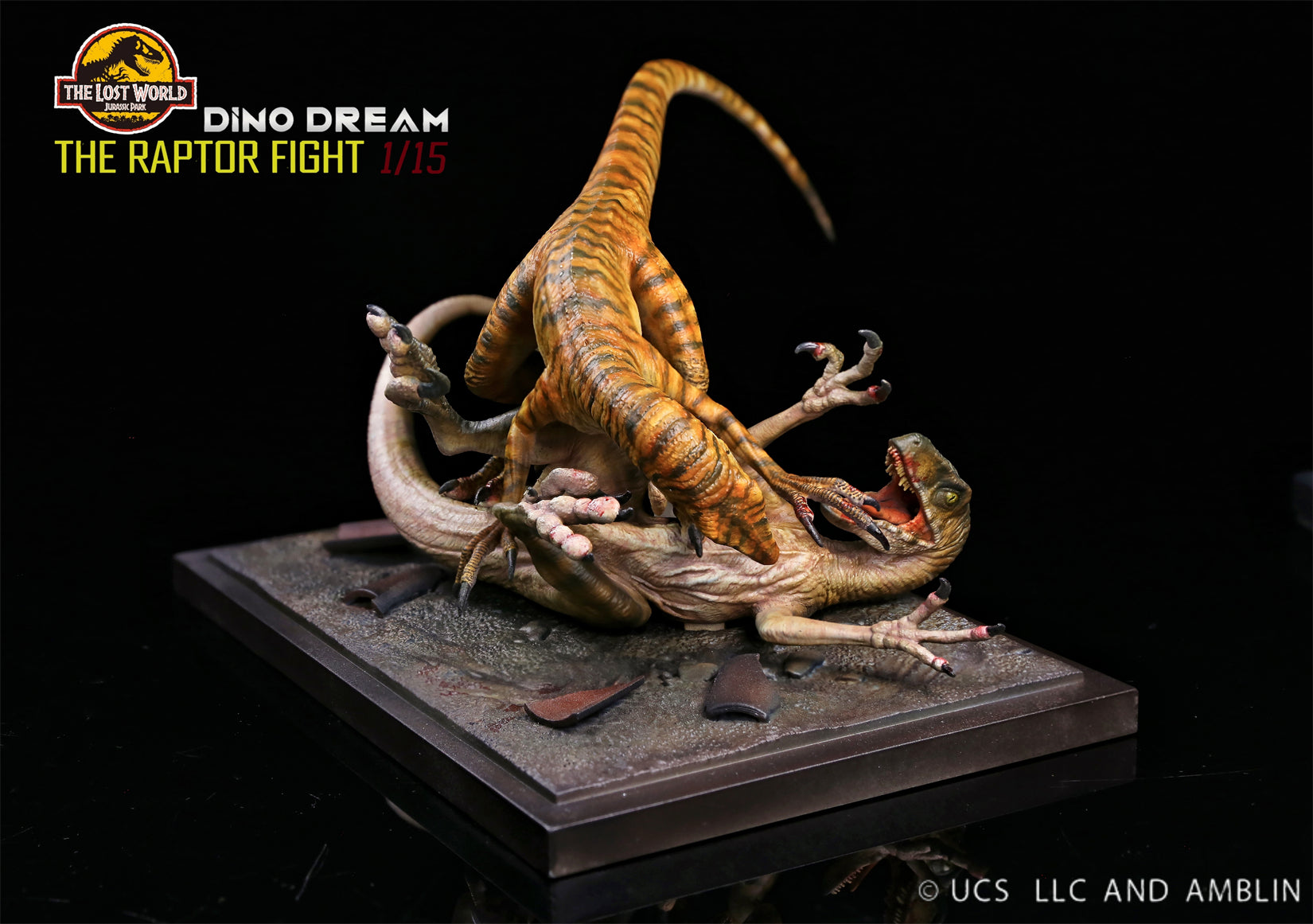 DINO DREAM 1:15 Scale Velociraptor Raptor Pair Battle Model