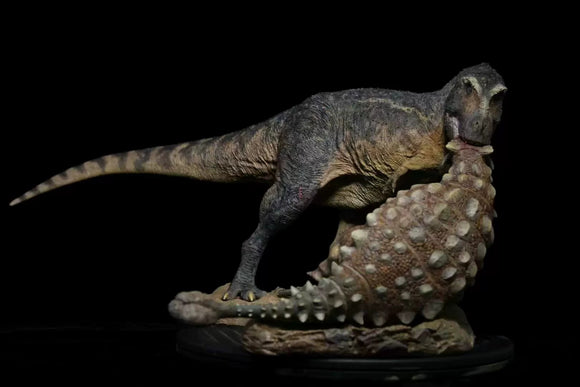 SHOWANNA 1:18 Scale Tyrannosaurus Rex VS Ankylosaurus Scene Model