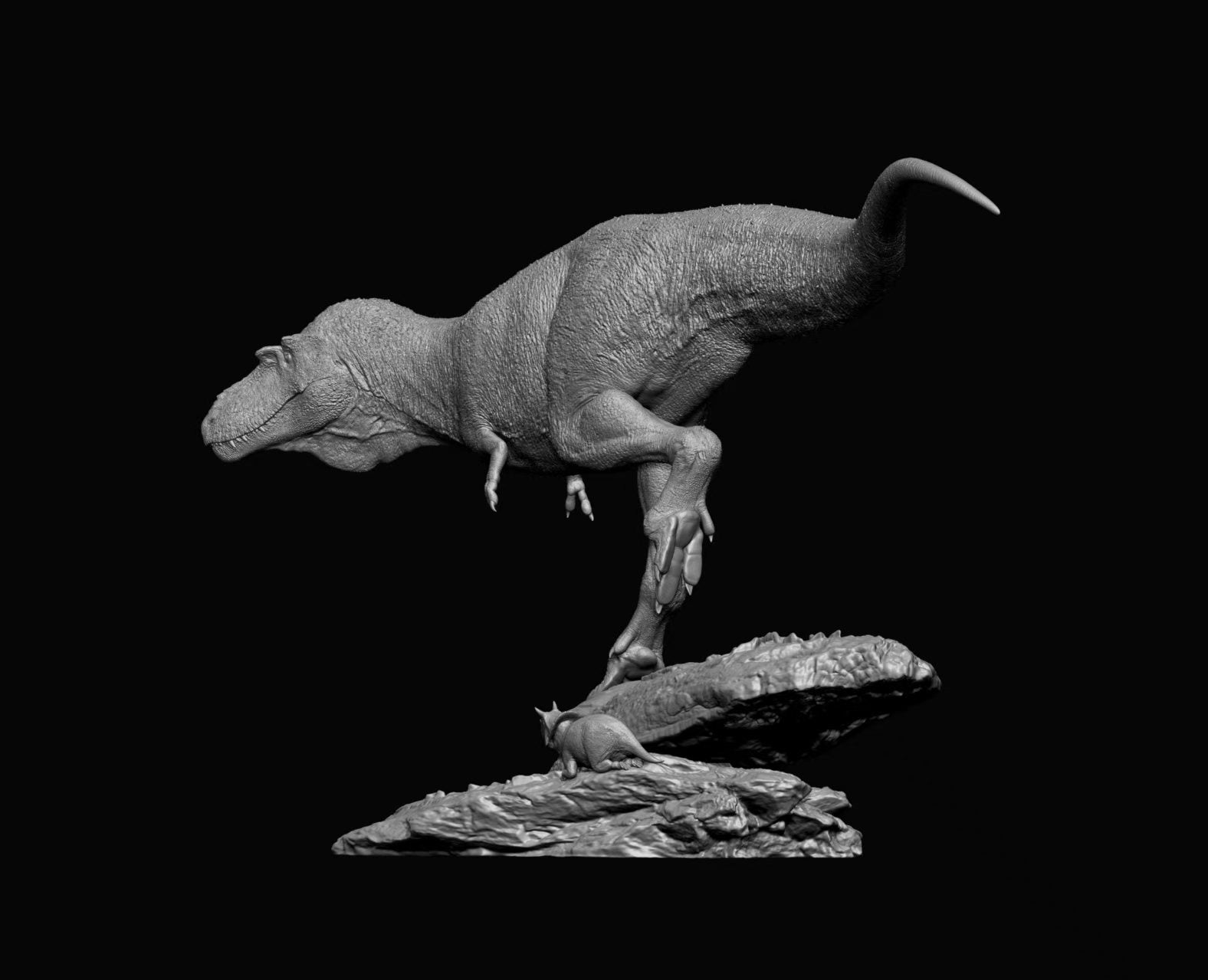 SHOWANNA 1/35 Scale Albertosaurus Juvenile Eotriceratops Model