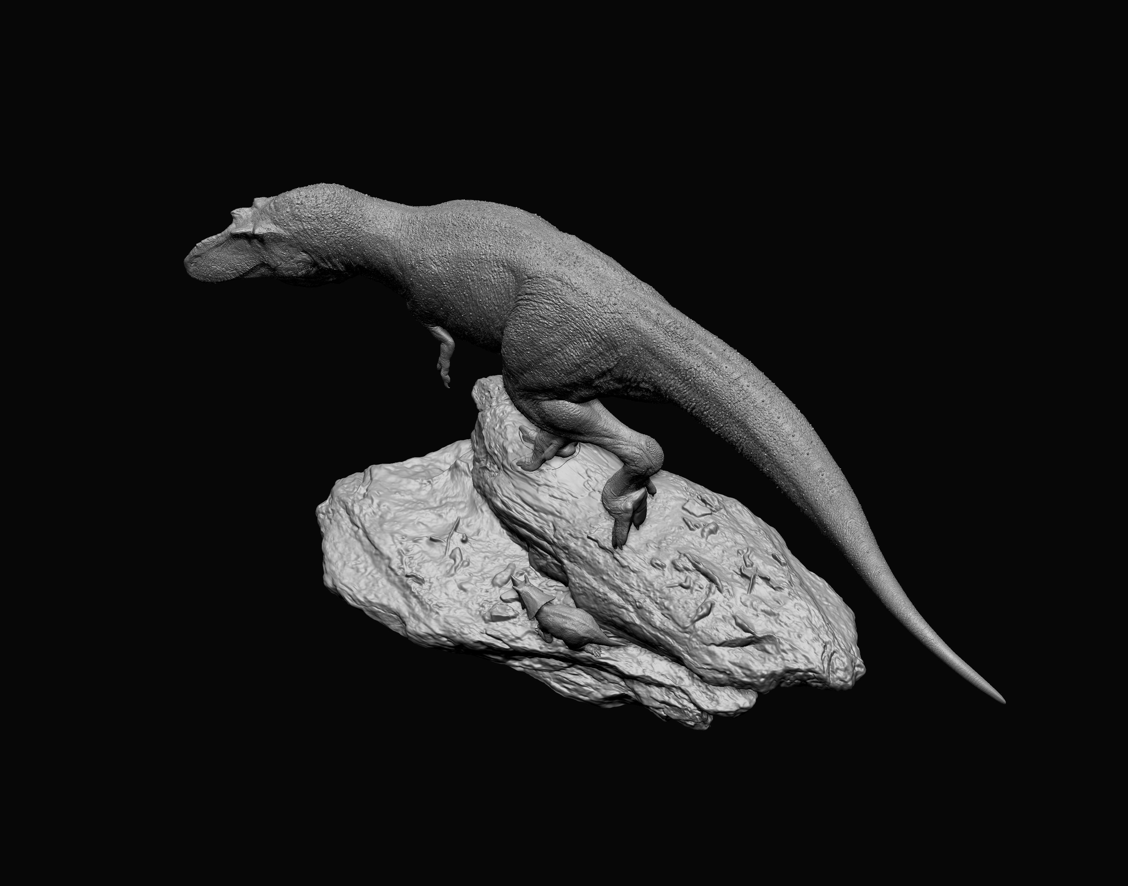 SHOWANNA 1/35 Scale Albertosaurus Juvenile Eotriceratops Model