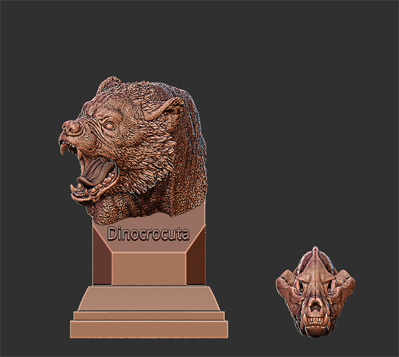 PASSION CHARGER Dinocrocuta Gigantea VS Kubanochoerus Model