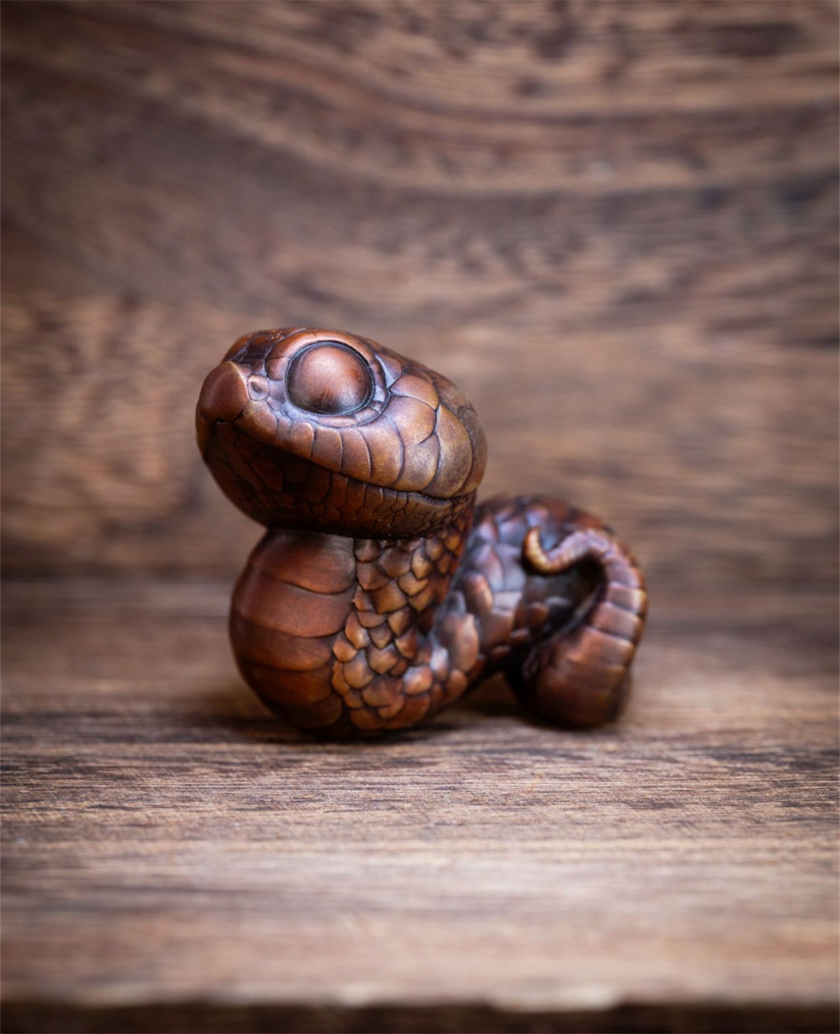 Bronze Hognose Snake Sculpture Animal Figure