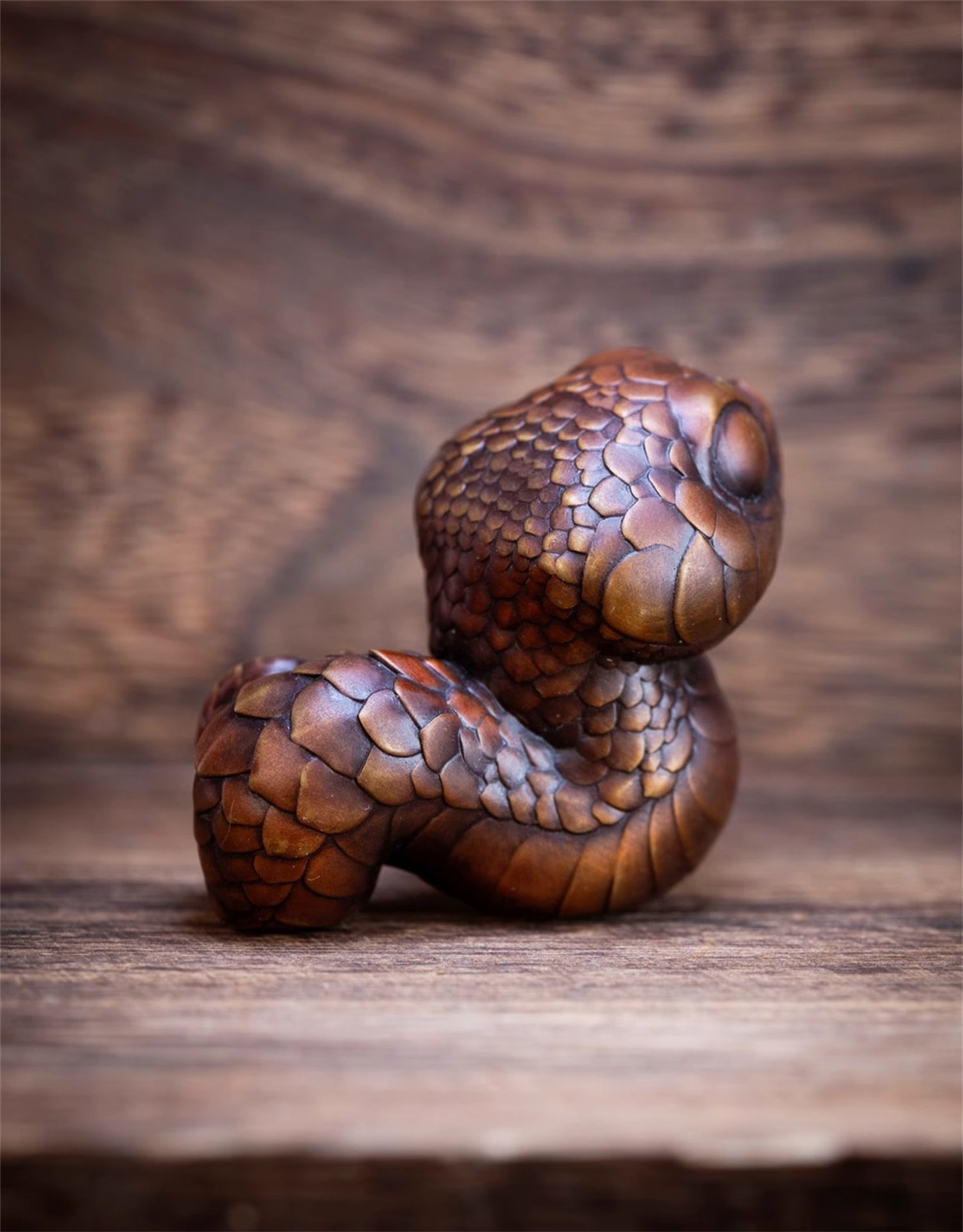 Bronze Hognose Snake Sculpture Animal Figure
