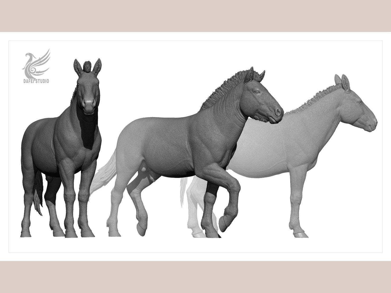 DAFEI Przewalski's Horse Kiang Model