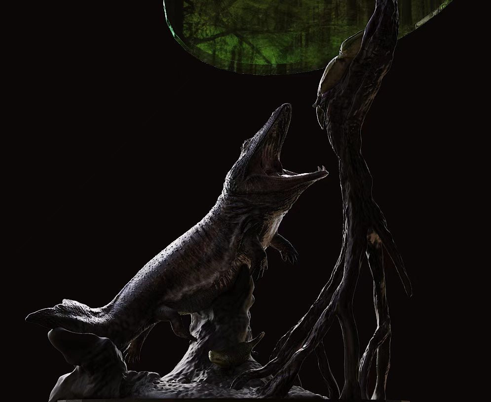 Gold Ankh Studio Mastodonsaurus Gerrothorax Scene Model