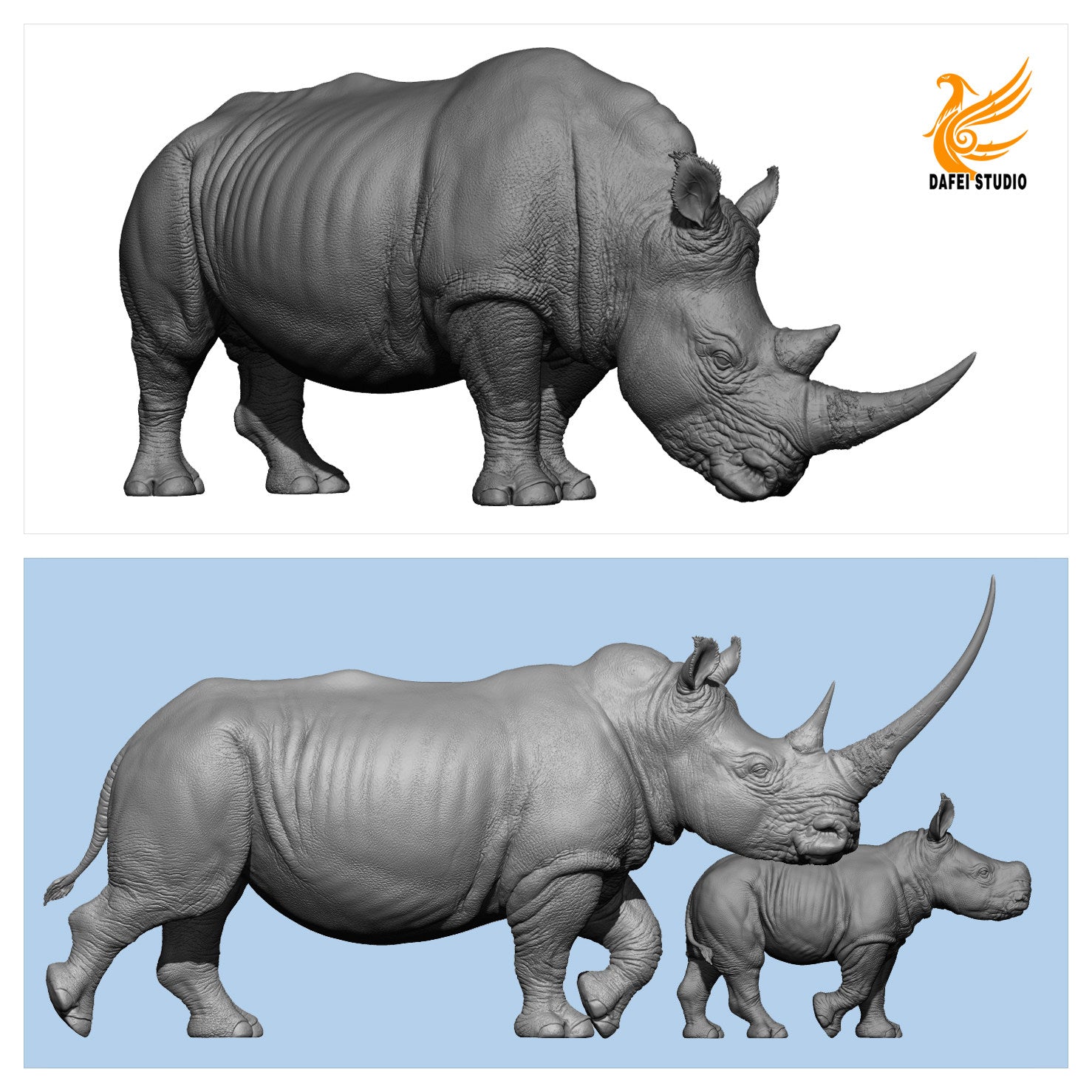 DAFEI White rhinoceros Model