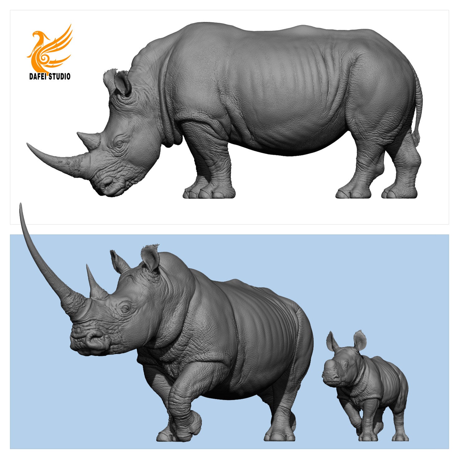 DAFEI White rhinoceros Model