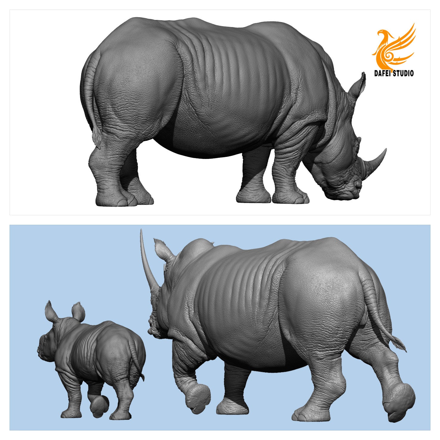 DAFEI White rhinoceros Model