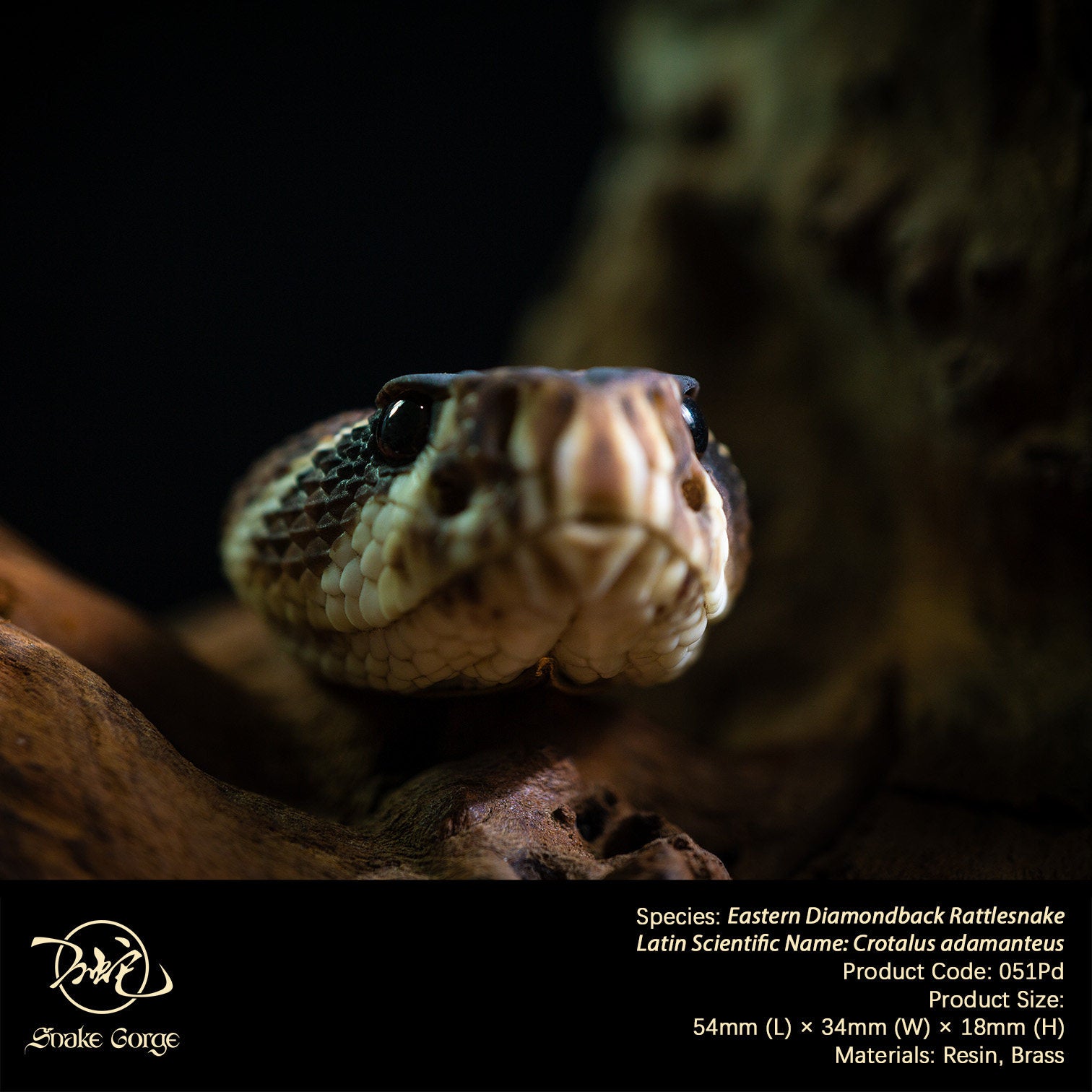 Snake Gorge Eastern diamondback rattlesnake Pendant Model