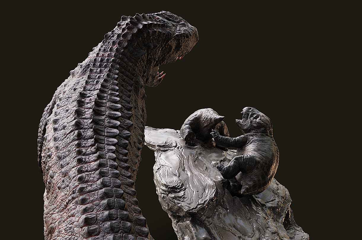 Gold Ankh Studio Postosuchus kirkpatricki Placerias Scene Model