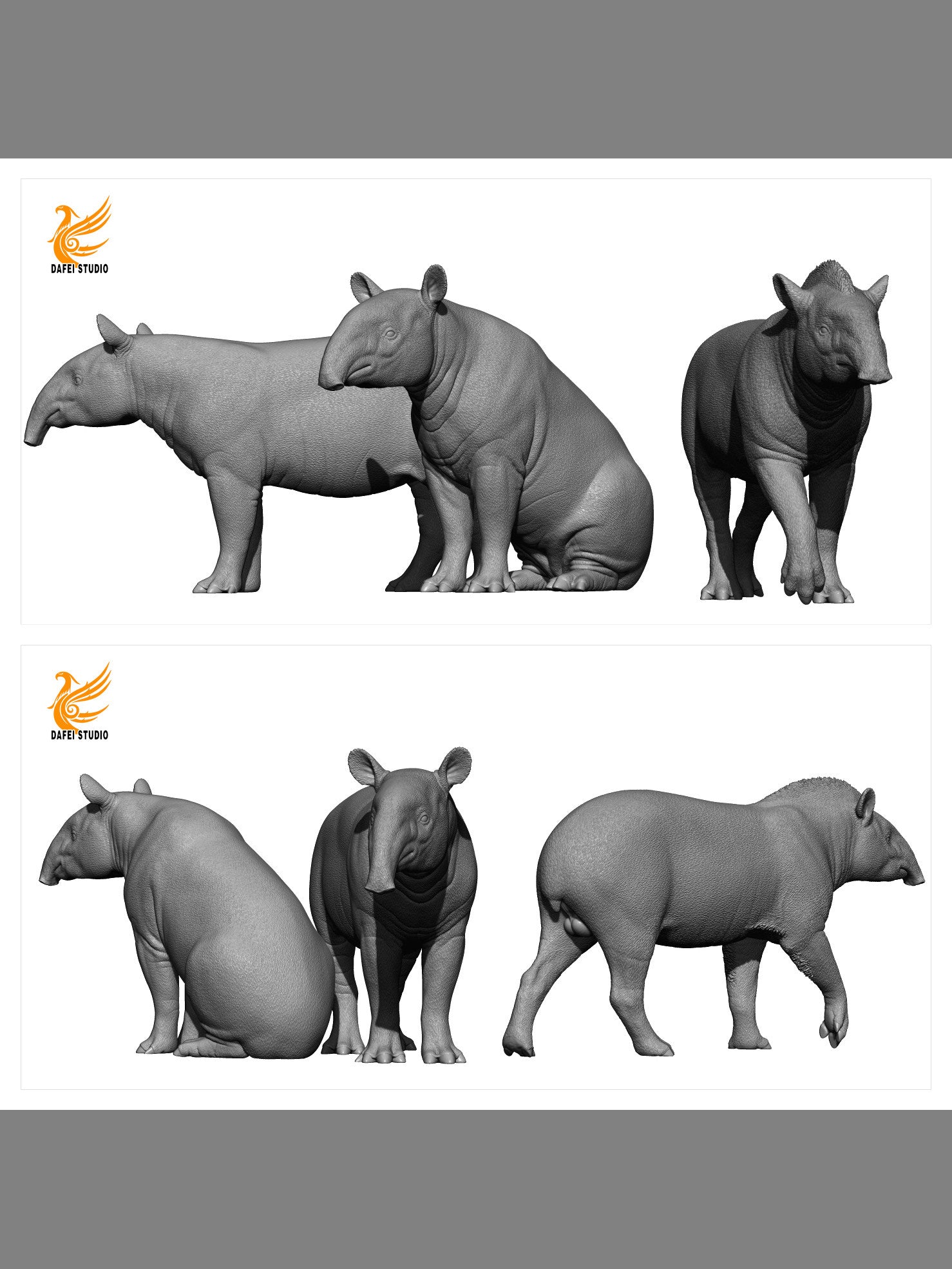 DAFEI Malayan tapir Tapirus terrestris Model
