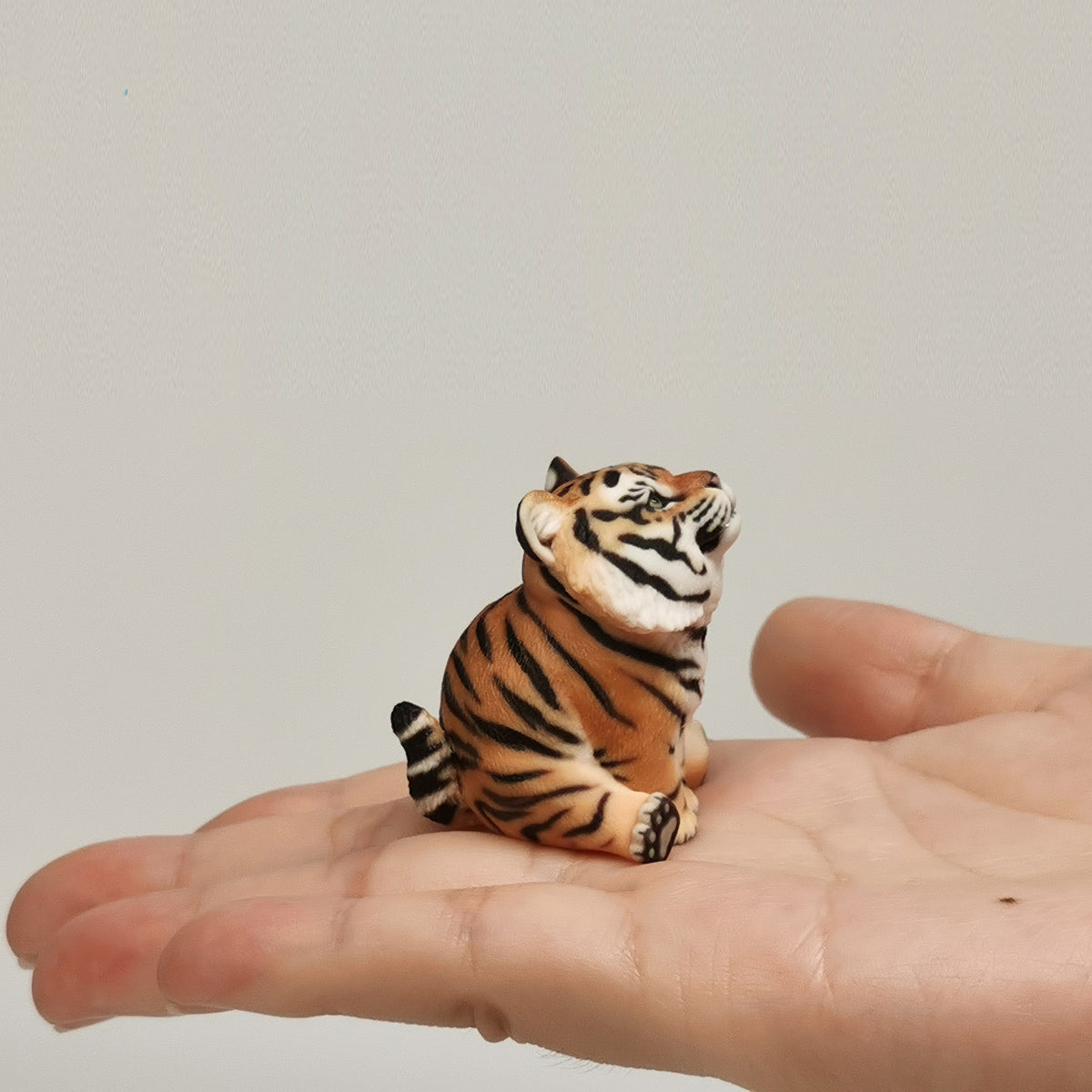 6cm Mini Painted Tiger Model Animal Resin Figurine