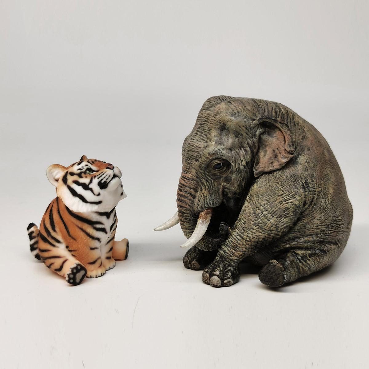 6cm Mini Painted Tiger Model Animal Resin Figurine