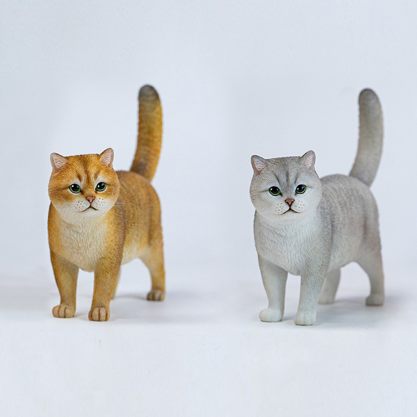 JXK Studio Gold & Silver Shaded Cat Model