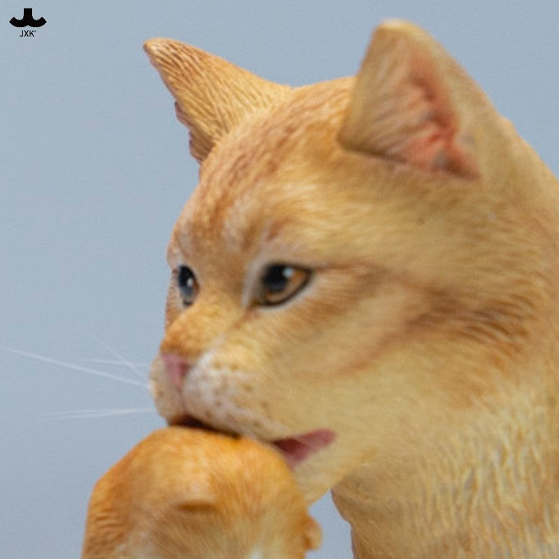 JXK Domestic Cat with Kittens Model
