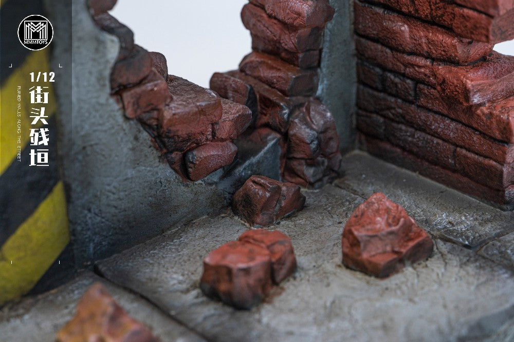 MMMTOYS 1/12 Scale Ruined Walls Along The Street Scene Decor