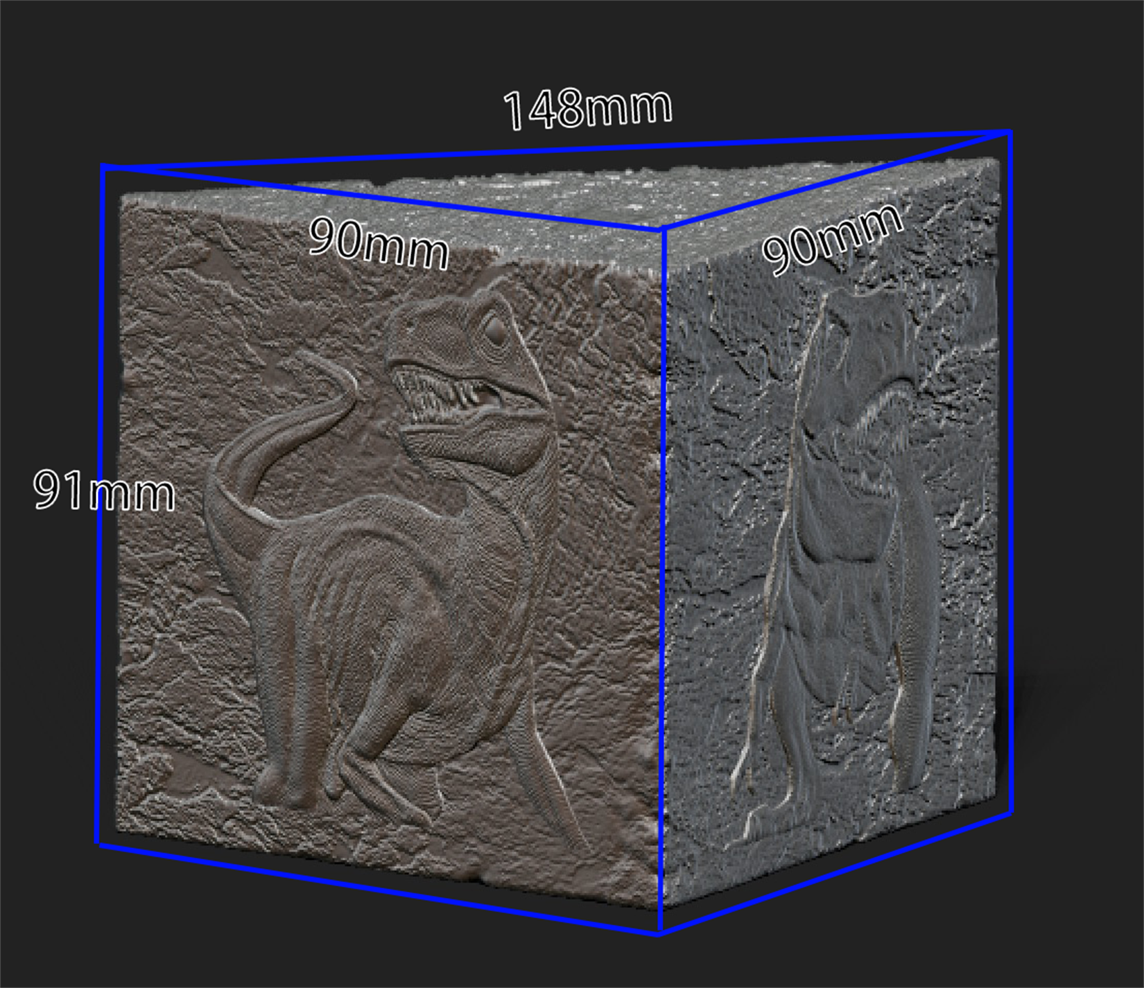 DINO DREAM FAUX-BRONZE VELOCIRAPTOR TREX STATUE