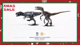 DINO DREAM Tyrannosaurus T Rex & Velociraptor Set FAUX-BRONZE Statue