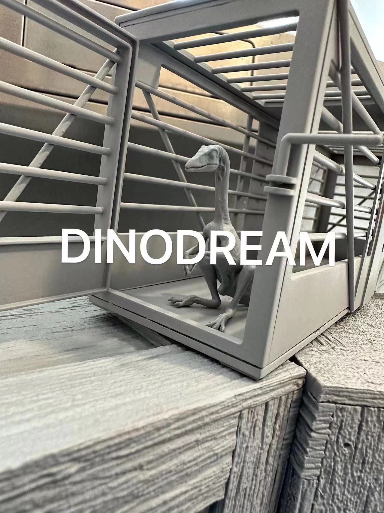 DINO DREAM 1:5 Scale Compsognathus Cage Statue