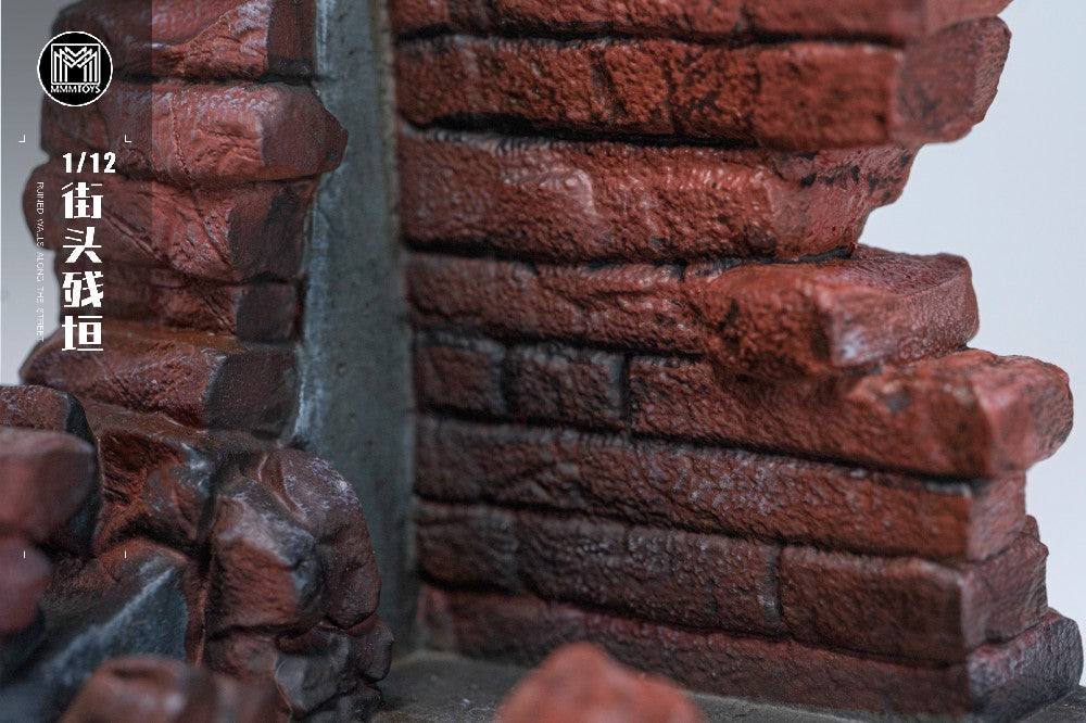 MMMTOYS 1/12 Scale Ruined Walls Along The Street Scene Decor