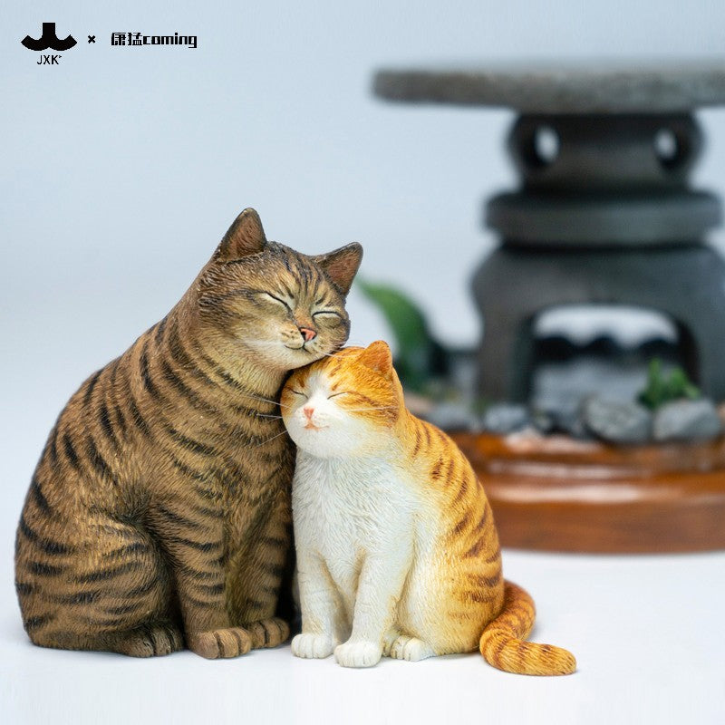 JXK Cats Resting Among Stones Model
