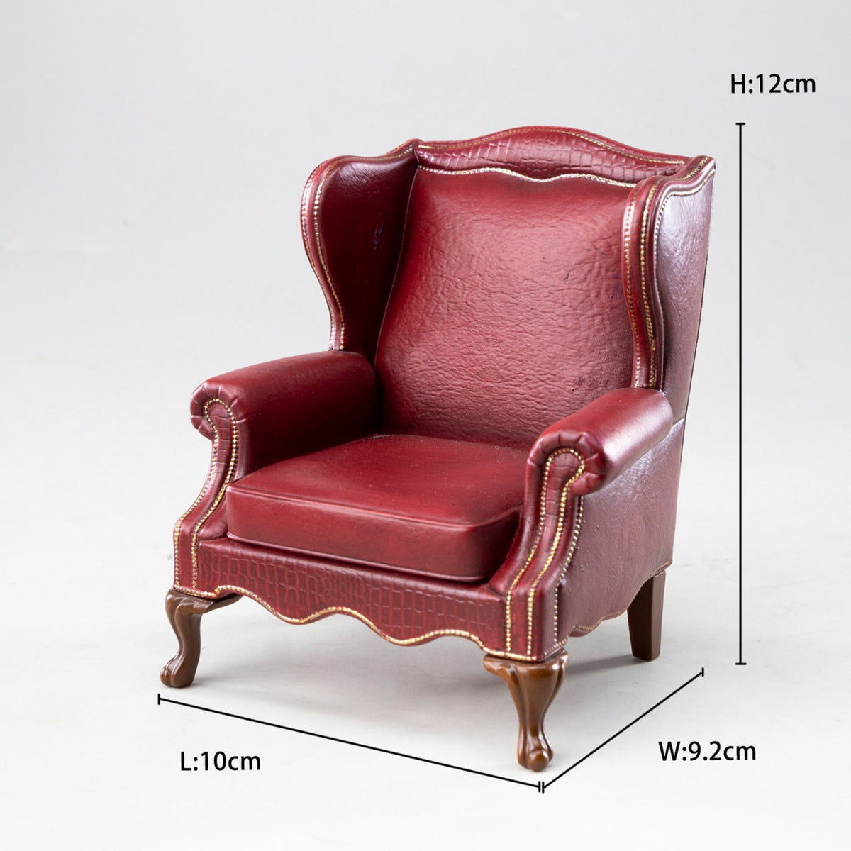MMMTOYS Studio 1:12 Scale Burgundy Manor Armchair Model