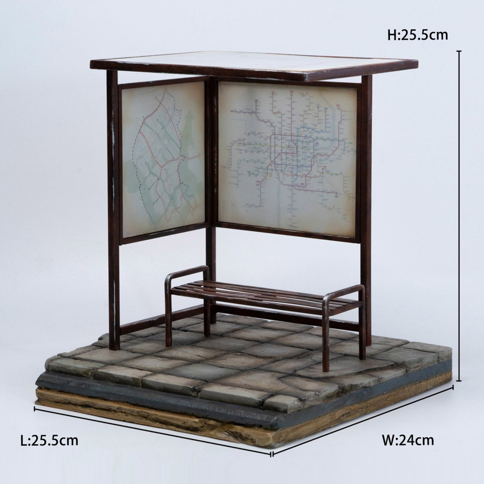 MMMTOYS Studio 1:12 Scale Bus Stop Diorama Figurine